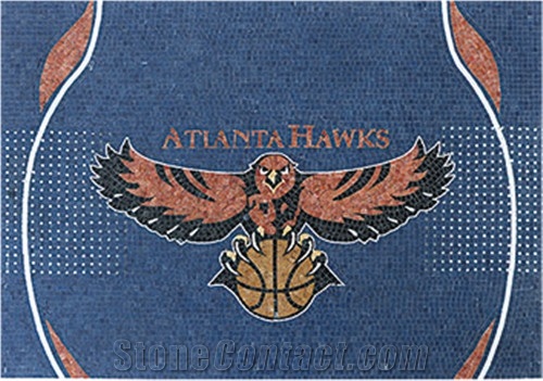 Atlanta Hawks Basketball Design Marble Tile