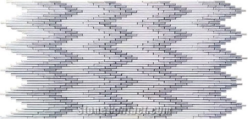 Bamboo Series White Carrara Marble Mosaic Tile