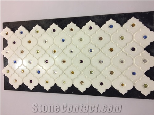 Greece Thassos White Waterjet Marble Mosaic Tile