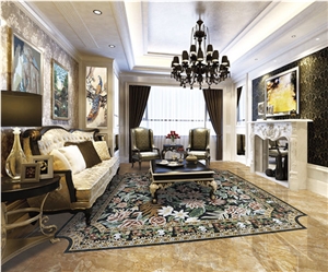 Greece Volakas Marble Medallion Living Room Carpet