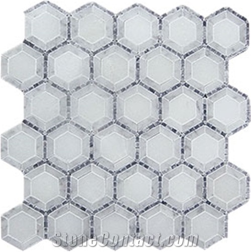 Hexagon Cremo Delicato Marble Mosaic,Tiles