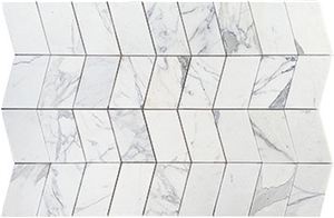 Italy Carrara White Polished Special Marble Mosaic Tile