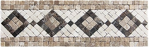 Light Emperador Marble Mosaics, Medallions, Border