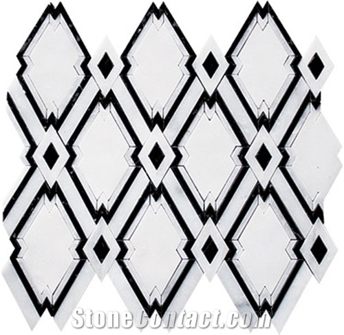 Thassos Oriental White Waterjet Marble Mosaics