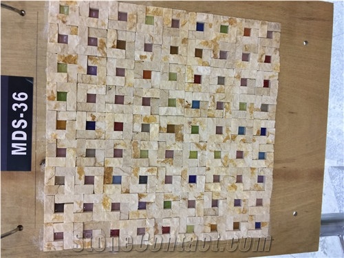 Tukey Sahara Onyx Waterjet Square Mosaic Tile