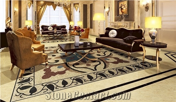 Turkey Rosa Tea Marble Medllion Living Room Carpet