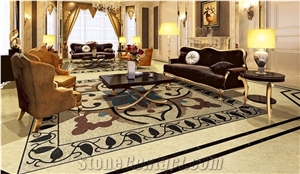 Turkey Rosa Tea Marble Medllion Living Room Carpet