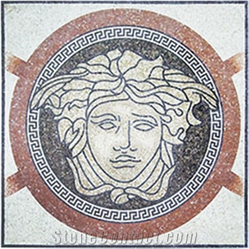 Versace Design Marble Mosaic Medallion for Carpet