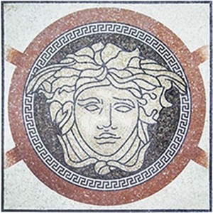 Versace Design Marble Mosaic Medallion for Carpet
