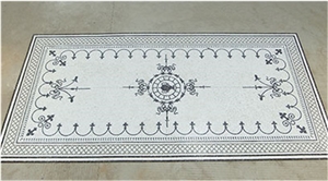 White Crabapple Marble Medallion House Carpet