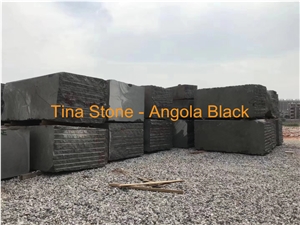 Angola Black Granite Slabs Tiles Polished Wall