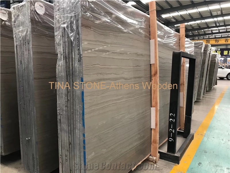 Athens Wooden Marble Tiles Slabs Building Covering