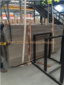 Athens Wooden Marble Tiles Slabs Building Covering