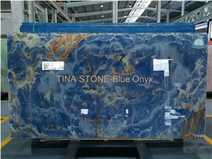 Blue Onyx Tiles Slabs Wall Covering