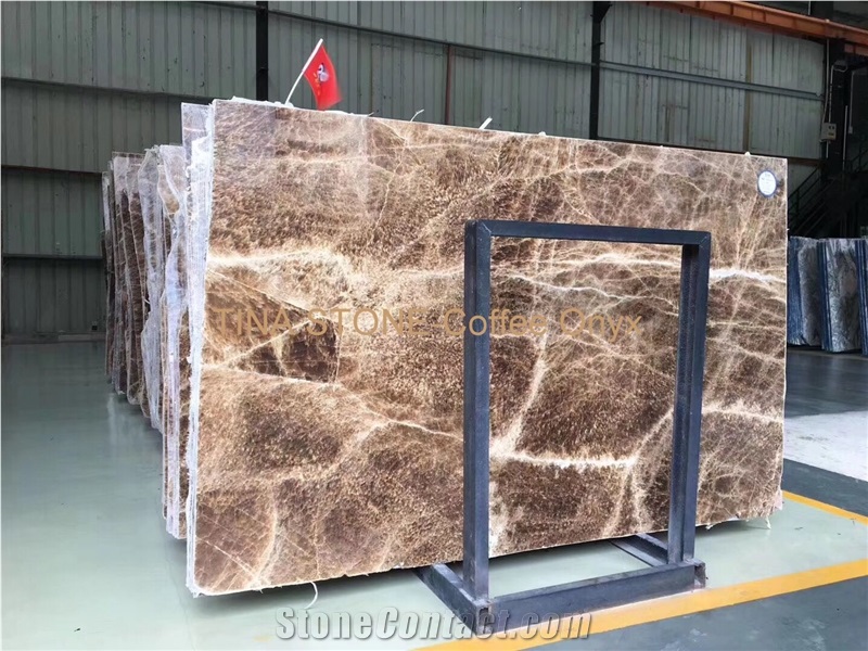 Coffee Onyx Tiles Slabs Building Covering