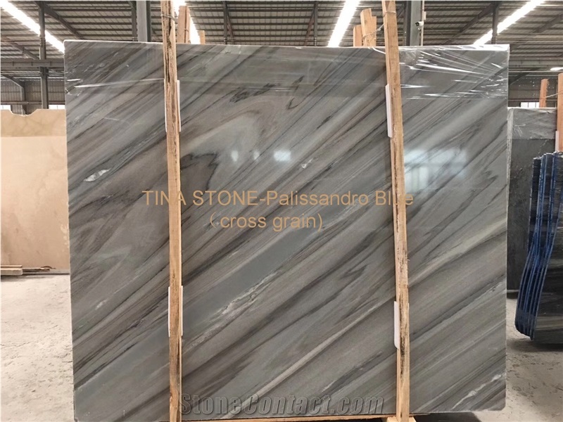 Palissandro Blue Cross Grain Marble Tiles Slabs