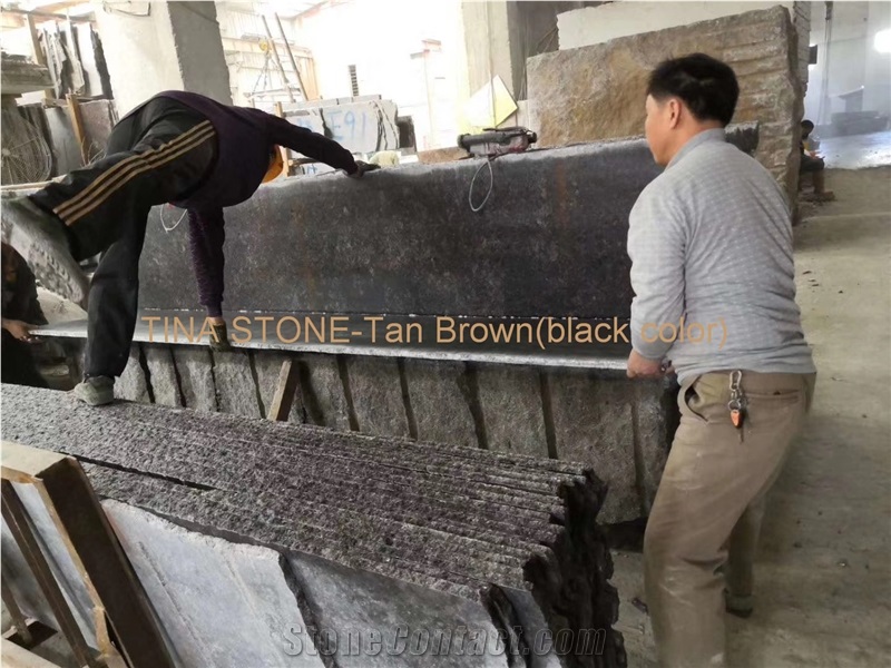 Tan Brown Balck Color Granite Tiles Slabs