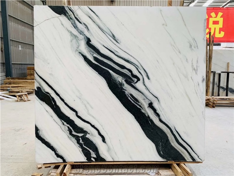 Panda White Black and White Marble Slabs Bookmatch