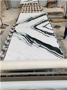 Panda White Black and White Marble Slabs Bookmatch