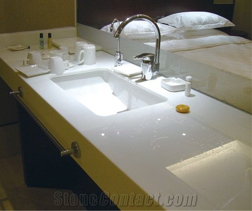 Pure White Nano Stone Custom Vanity Tops From China Pure White Nano Stone Custom Vanity