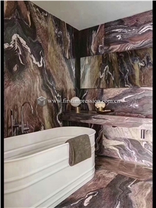 China Landscape Purple Marble for Cladding
