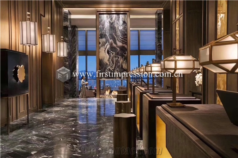 China Landscape Purple Marble for Hotel Decoration