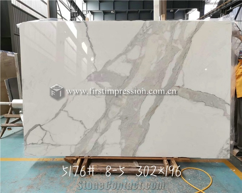 Italy Calacatta Gold White Marble Slabs for Floor