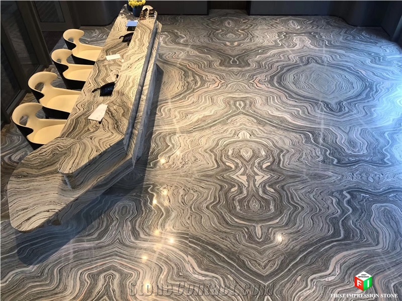 Water Cloudy Grey Marble Slabs&Tiles for Floor