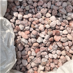 Natural Pebble Stone Pink Color for Decorative