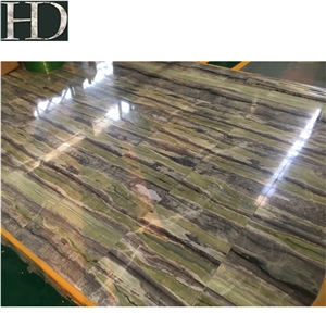 Chinese Jade Green and Blue Marble Tiles Slabs