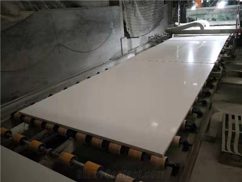 Pure White Polished Artificial Marble Stone Slabs