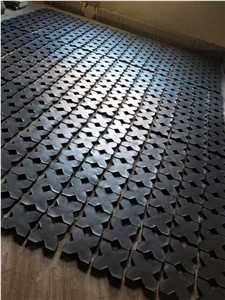 Cross with Star Handmade Terracotta Floor Tile