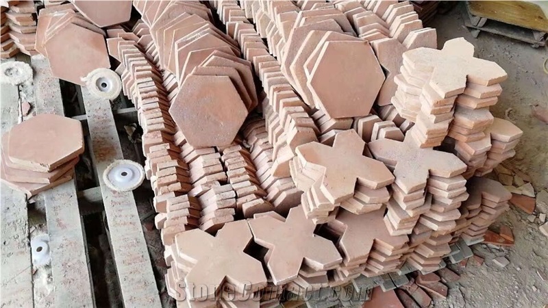 Cross with Star Handmade Terracotta Floor Tile from China