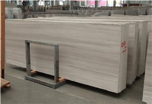 China wooden white marble slab wall tile