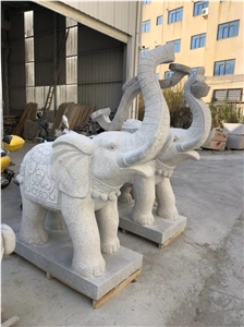 Garden Animal Warped Nose Elephant Stone Sculpture