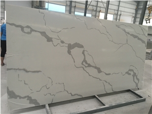 China Factory Quartz Stone Calacatta White Slab