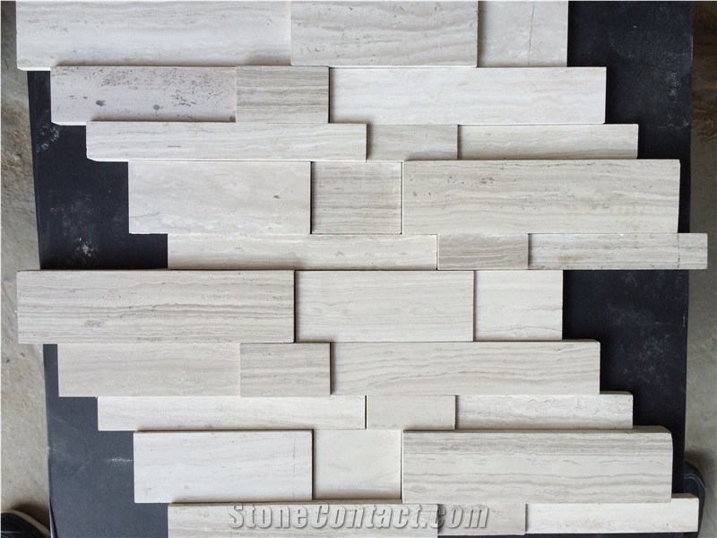 Different Pattens Of White Wood Marble Mosaic Tile