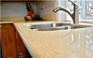 White Quartz Kitchen Countertop Worktop