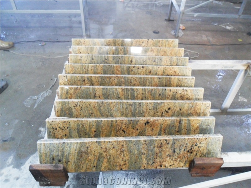 Yellow Granite Stair Risers,Granite Steps