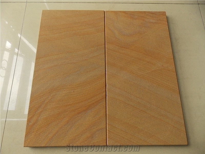 Yellow Wood Sandstone,Honed Sandstone Tiles