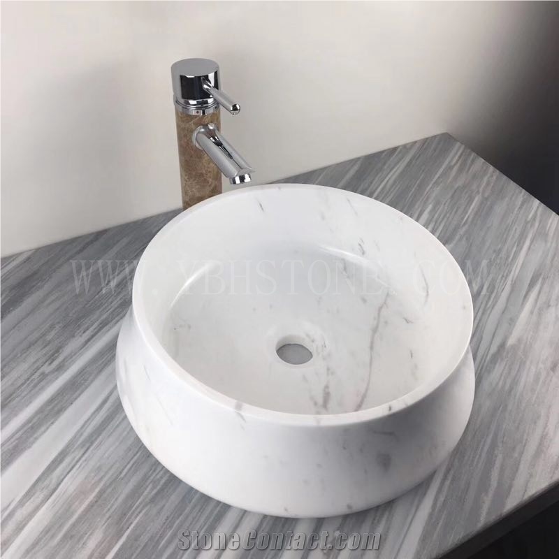 Bianco Carrara White/Elegant Wash Basin Bathroom