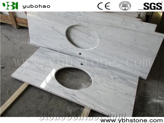 Bianco Carrara White/Polished Marble Bath Top