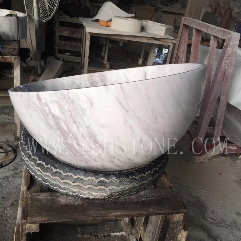 Volakas White/Polished White Marble Wash Bowls