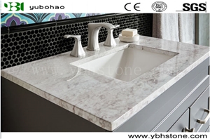 Yellow Travertine/Polished Solid Surface Bath Top