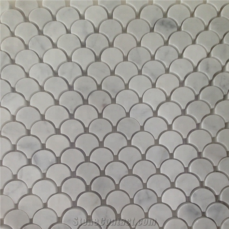 Carrara White Marble Mosaic Tiles for Floor