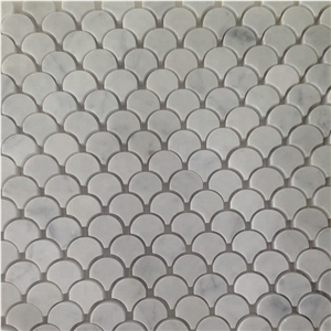 Carrara White Marble Mosaic Tiles for Floor