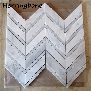 Cheap Price Herringbone Marble Mosaic Tile