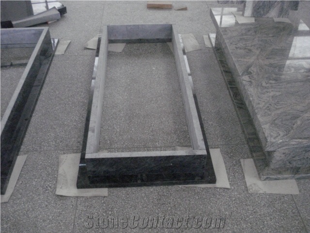 European Style Cemetery Use Bahama Blue Headstone