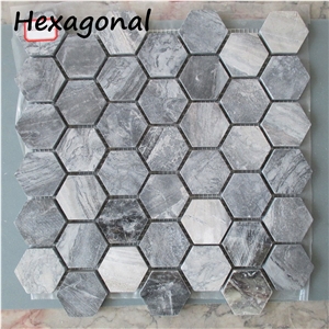 Hexagonal Marble Mosaic Tiles for Dinning Room
