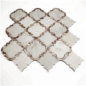 Latest Design Polished Waterjet Marble Mosaic Tile